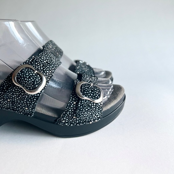 New Dansko Black Grey Leather Sandals Clogs size EUR 36, US 5.5 - Picture 15 of 15